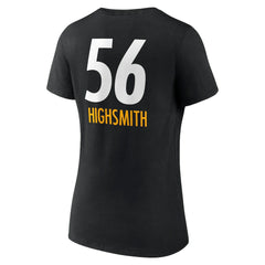 Alex Highsmith  Women's Team Wordmark Player Name & Number V-Neck T-Shirt - Pittsburgh Steelers T-shirts