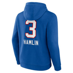 Damar Hamlin  Team Wordmark Player Name & Number Pullover Hoodie - Buffalo Bills Hoodies