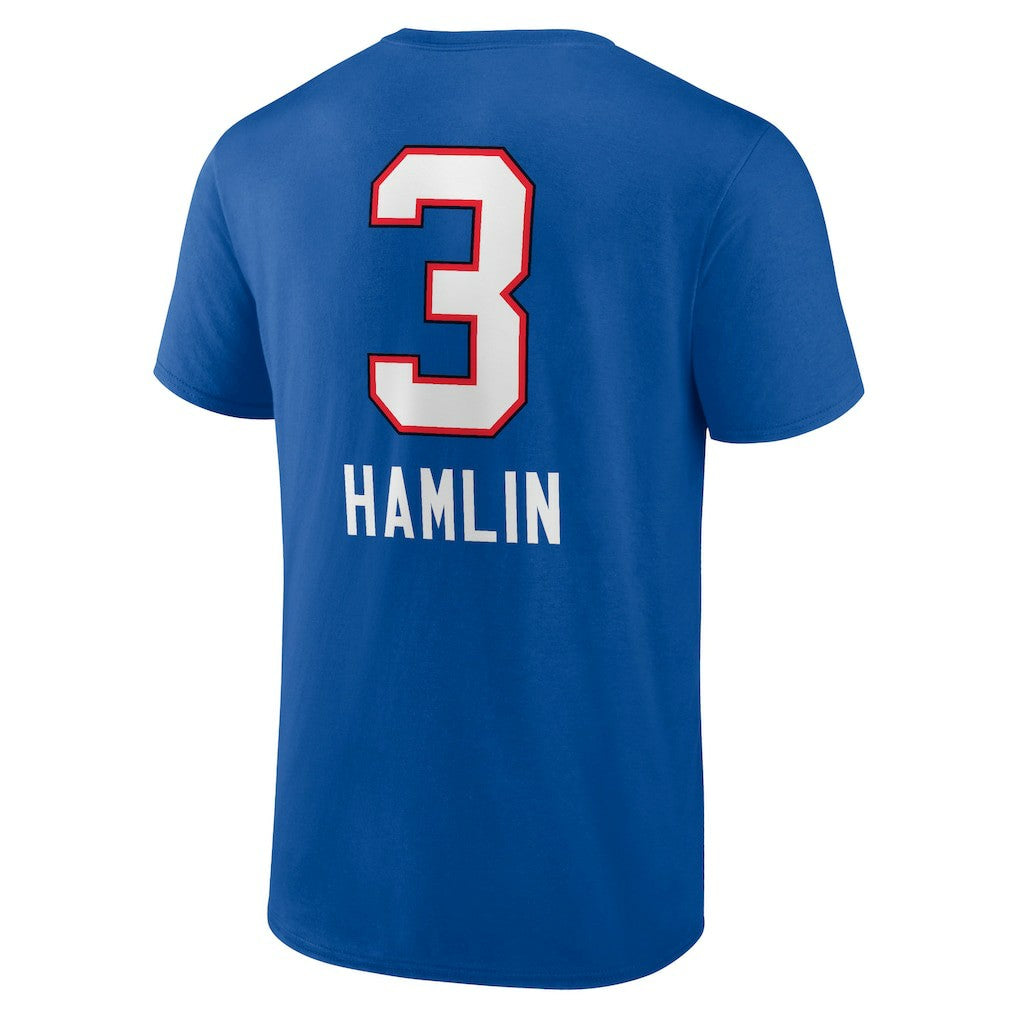 Damar Hamlin  Team Wordmark Player Name & Number T-Shirt - Buffalo Bills T-shirts