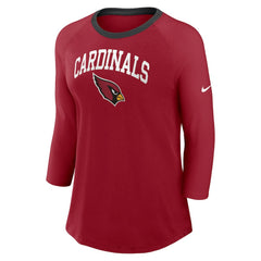 Women's 3/4 Sleeve Raglan Fashion Top - Arizona Cardinals Tops