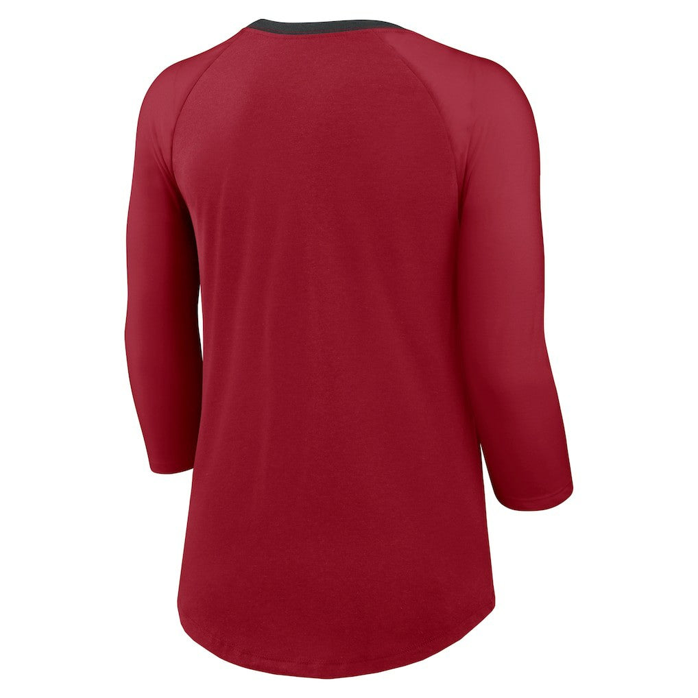 Women's 3/4 Sleeve Raglan Fashion Top - Arizona Cardinals Tops