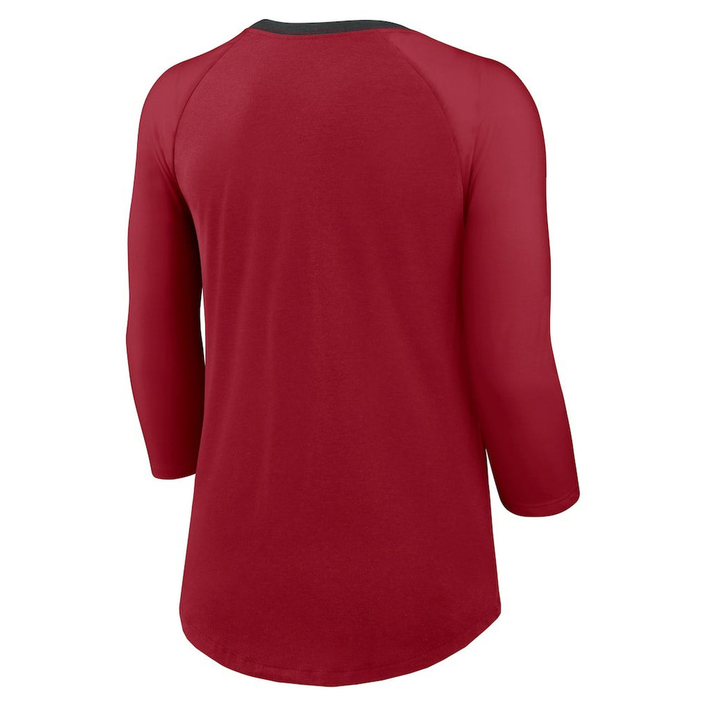 Women's 3/4 Sleeve Raglan Fashion Top - Arizona Cardinals Tops