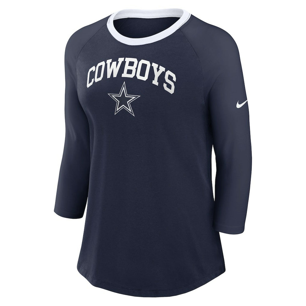 Women's 3/4 Sleeve Raglan Fashion Top - Dallas Cowboys Tops