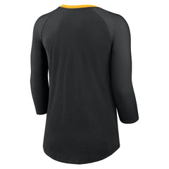 Women's 3/4 Sleeve Raglan Fashion Top - Pittsburgh Steelers Tops