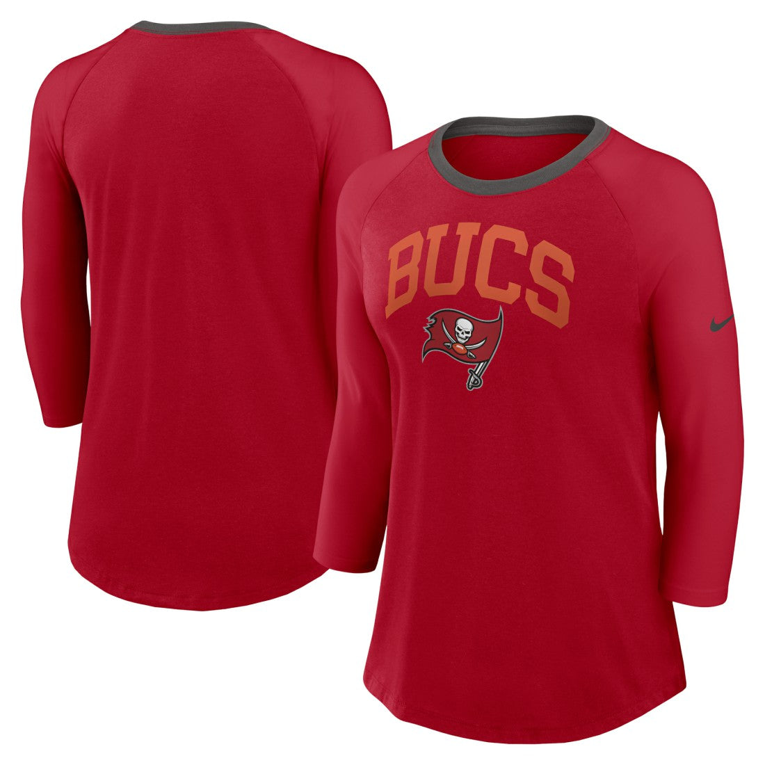 Women's 3/4 Sleeve Raglan Fashion Top - Tampa Bay Buccaneers Tops