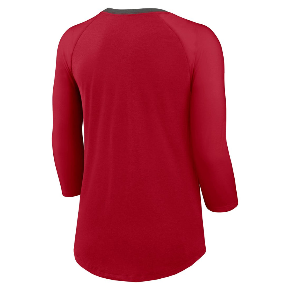Women's 3/4 Sleeve Raglan Fashion Top - Tampa Bay Buccaneers Tops