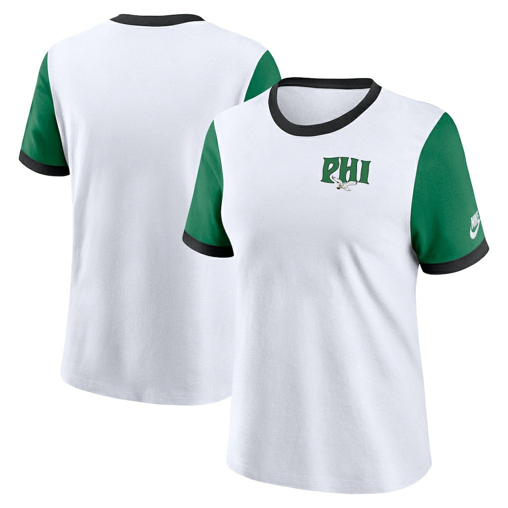 Women's Rewind Ringer T-Shirt - Philadelphia Eagles T-shirts