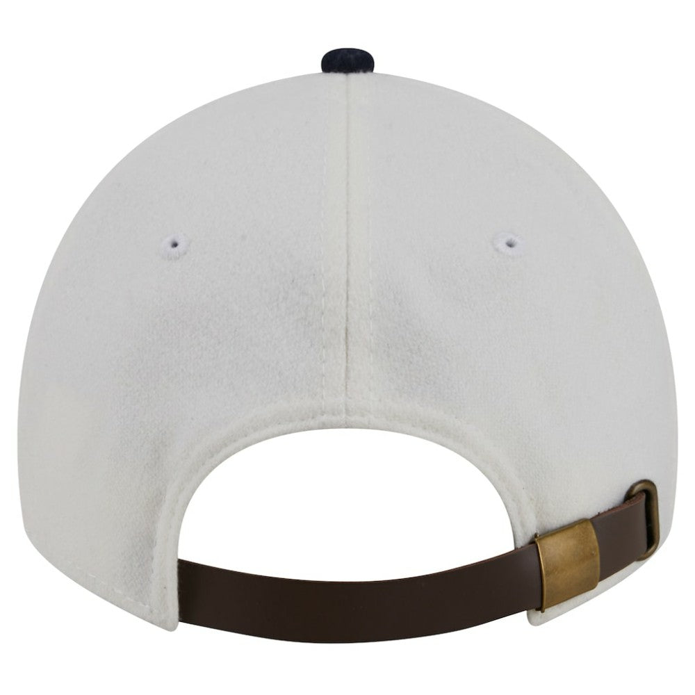Cream Atlanta Braves New Era Leather Strap 9TWENTY Adjustable Hat