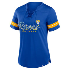 Women's Play Script Lace-Up T-Shirt - Los Angeles Rams T-shirts