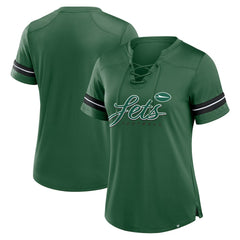 Women's Play Script Lace-Up T-Shirt - New York Jets T-shirts