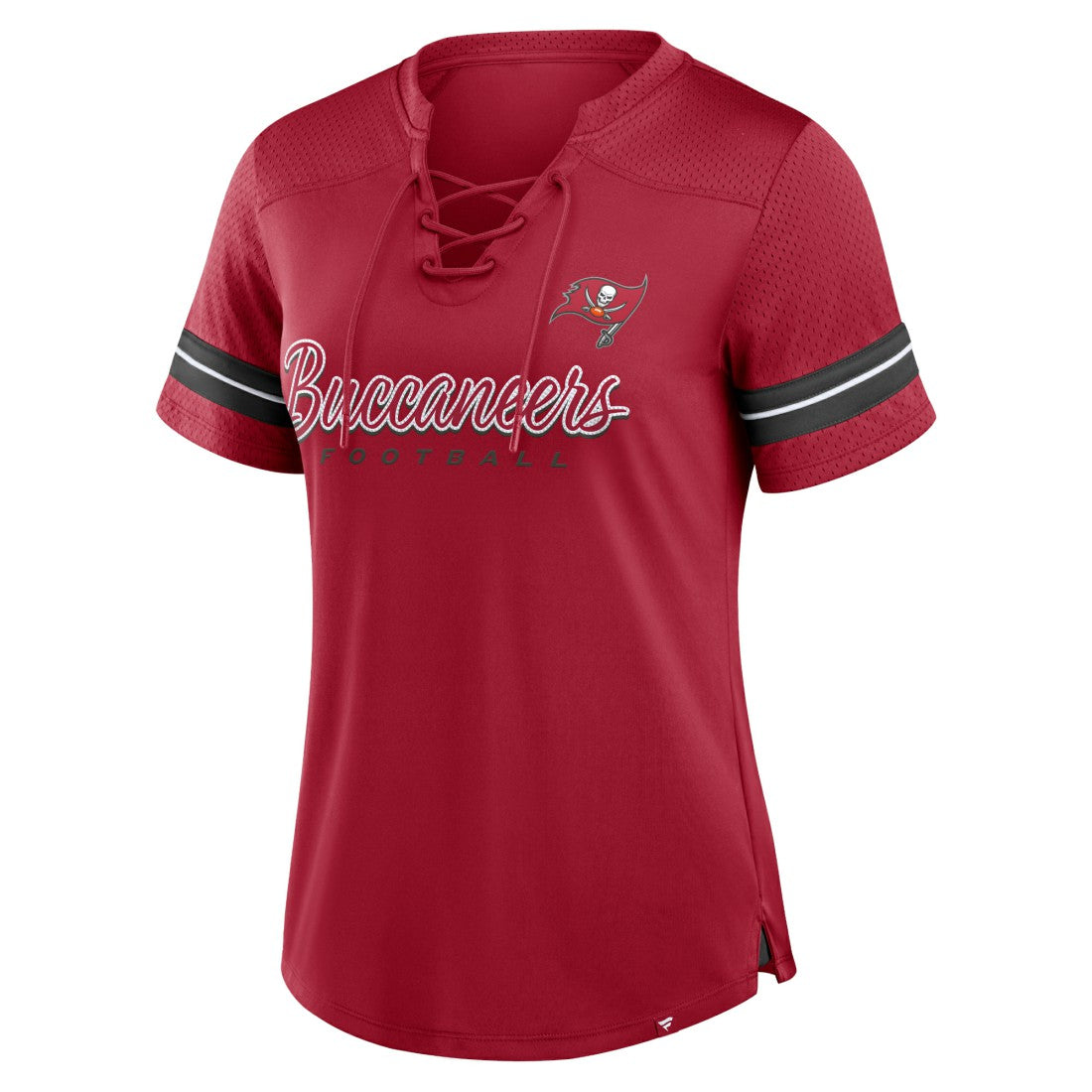 Women's Play Script Lace-Up T-Shirt - Tampa Bay Buccaneers T-shirts