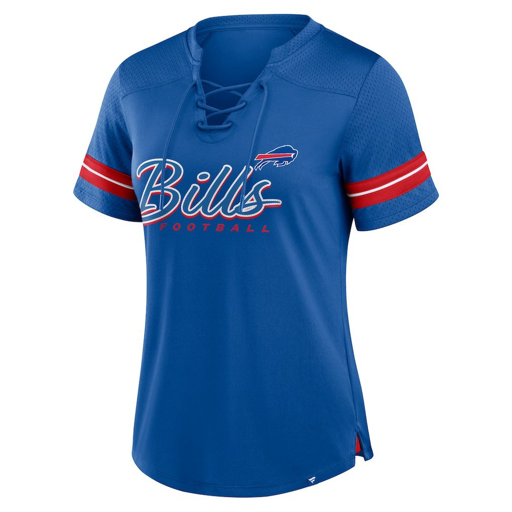 Women's Play Script Lace-Up T-Shirt - Buffalo Bills T-shirts