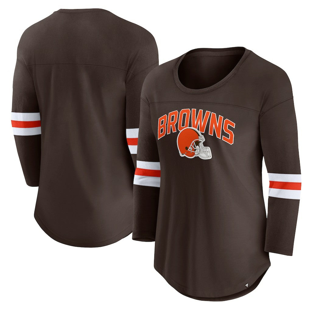 Women's First Team Arch Logo 3/4 Sleeve T-Shirt - Cleveland Browns T-shirts