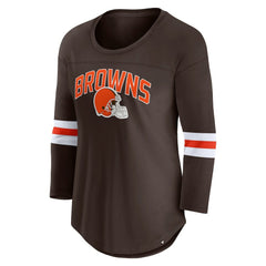 Women's First Team Arch Logo 3/4 Sleeve T-Shirt - Cleveland Browns T-shirts