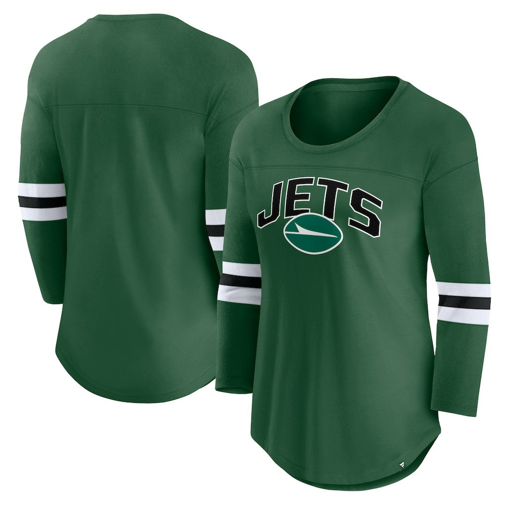 Women's First Team Arch Logo 3/4 Sleeve T-Shirt - New York Jets T-shirts