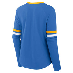 Women's Won and Done Lace-Up Long Sleeve Fashion Top - Los Angeles Chargers Tops