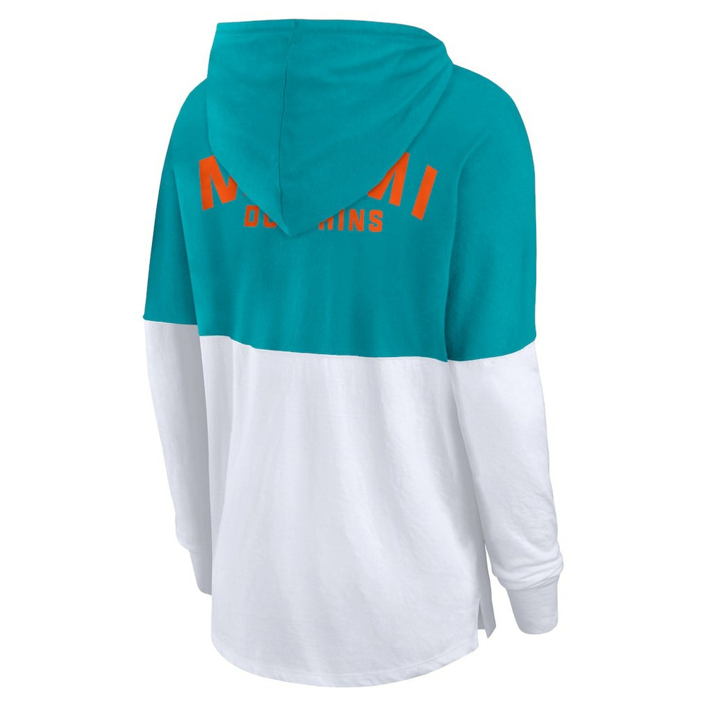 Women's Backup Option Long Sleeve Hoodie T-Shirt - Miami Dolphins Hoodies