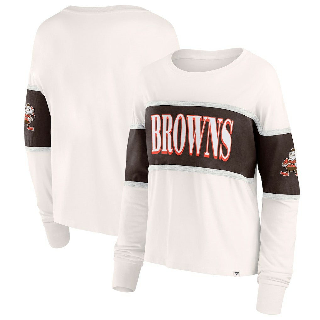 Women's Antique Block Long Sleeve T-Shirt - Cleveland Browns T-shirts