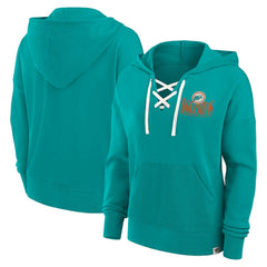 Women's Blitz Left Lace-Up Pullover Hoodie - Miami Dolphins Hoodies