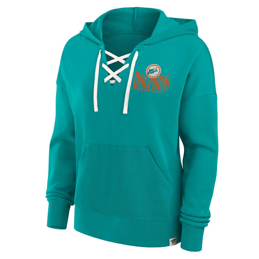Women's Blitz Left Lace-Up Pullover Hoodie - Miami Dolphins Hoodies