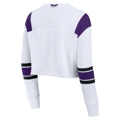 Women's Stretch Cropped Fashion Long Sleeve T-Shirt - Minnesota Vikings T-shirts