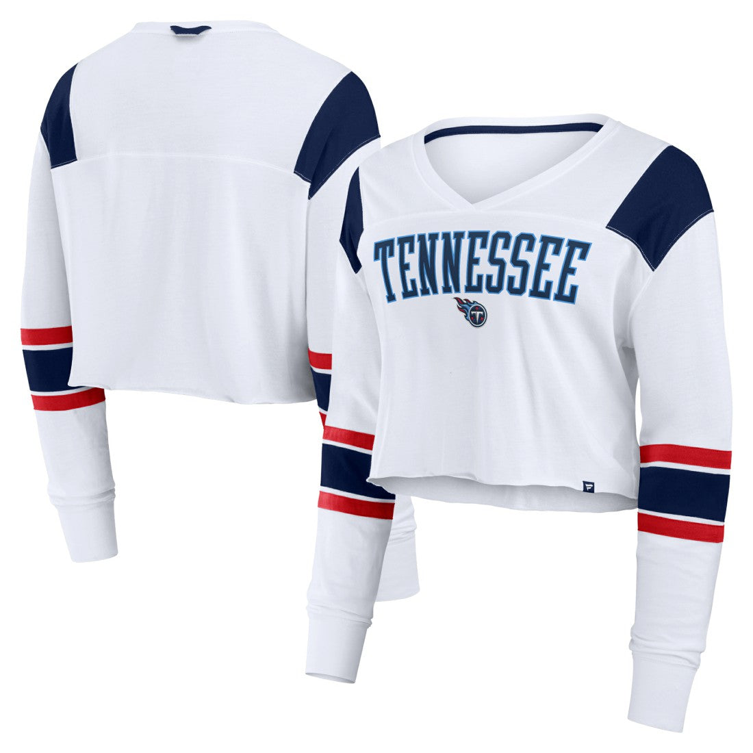 Women's Stretch Cropped Fashion Long Sleeve T-Shirt - Tennessee Titans T-shirts