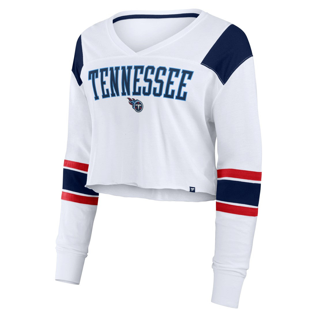 Women's Stretch Cropped Fashion Long Sleeve T-Shirt - Tennessee Titans T-shirts