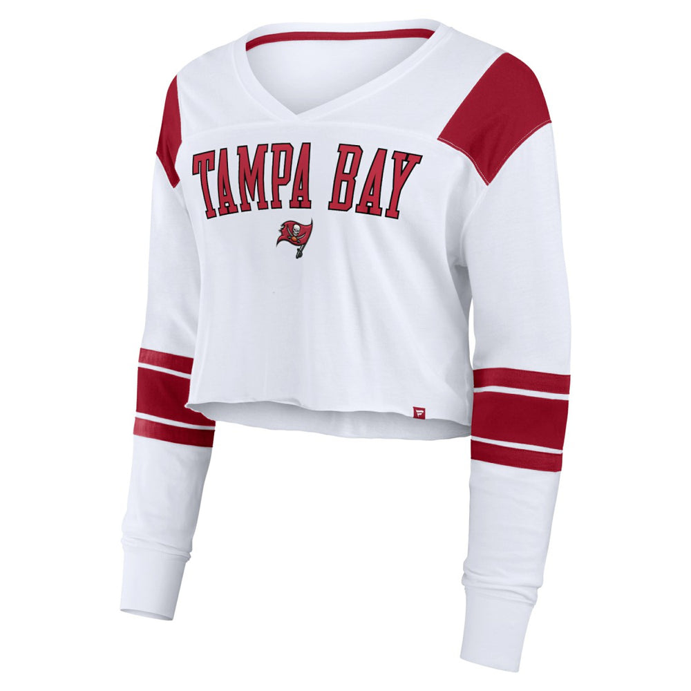Women's Stretch Cropped Fashion Long Sleeve T-Shirt - Tampa Bay Buccaneers T-shirts
