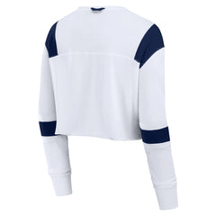 Women's Stretch Cropped Fashion Long Sleeve T-Shirt - Seattle Seahawks T-shirts