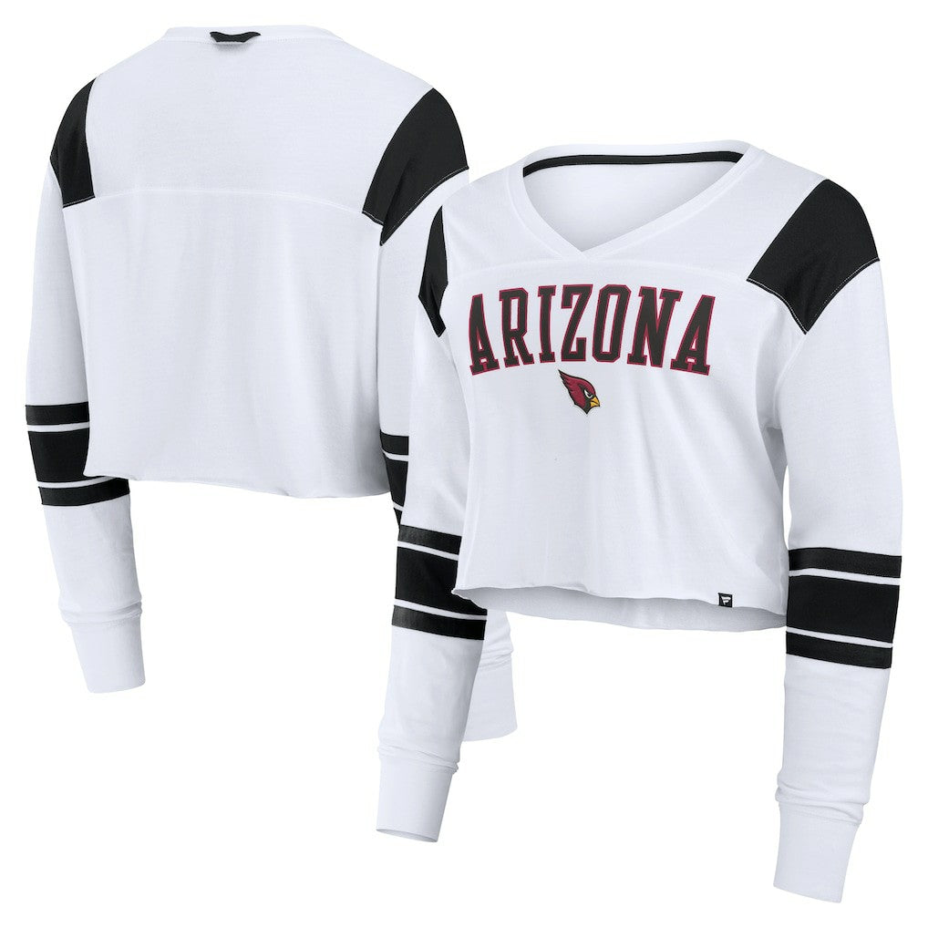 Women's Stretch Cropped Fashion Long Sleeve T-Shirt - Arizona Cardinals T-shirts
