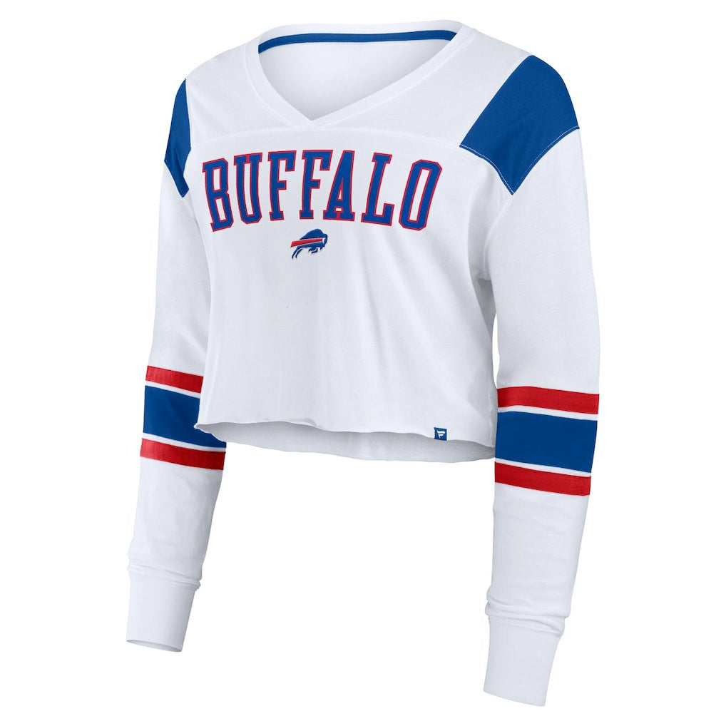 Women's Stretch Cropped Fashion Long Sleeve T-Shirt - Buffalo Bills T-shirts