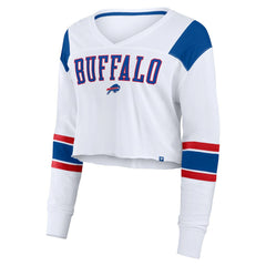 Women's Stretch Cropped Fashion Long Sleeve T-Shirt - Buffalo Bills T-shirts