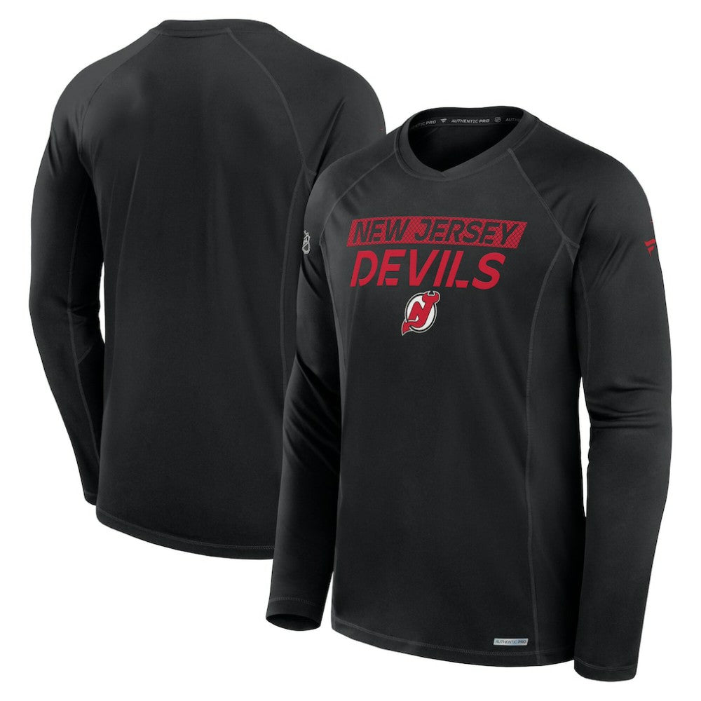 NHL New Jersey Devils Fanatics Authentic Pro Rink Tech Long Sleeve T-Shirt