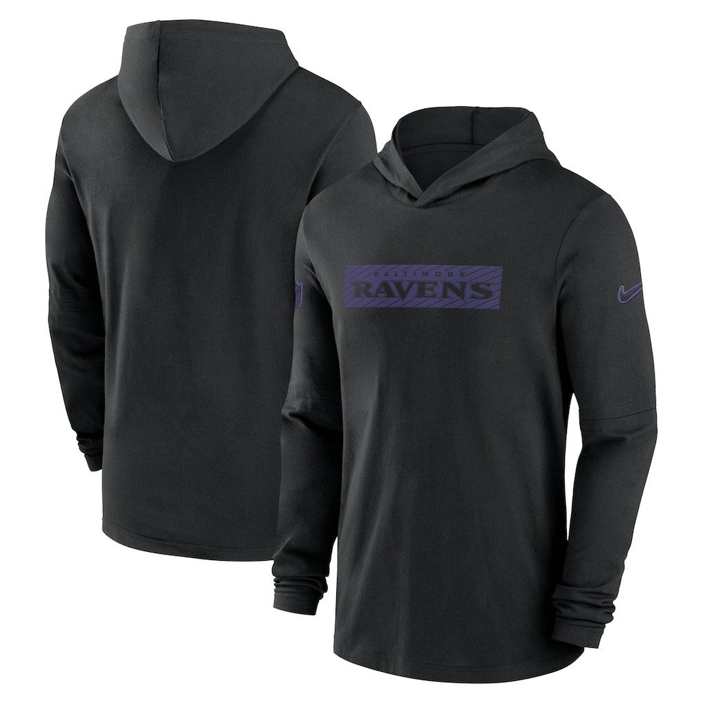 2024/25 Sideline Performance Long Sleeve Hoodie T-Shirt - Baltimore Ravens Hoodies