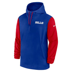 2024/25 Sideline Pre-Game Player 1/2-Zip Hoodie Jacket - Buffalo Bills Hoodies