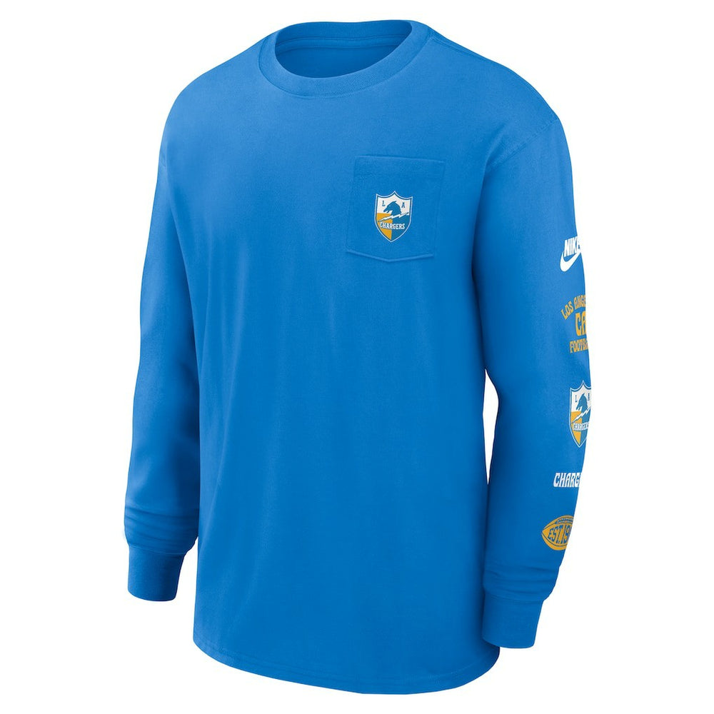 Rewind Heavy Max90 Pocket Long Sleeve T-Shirt - Los Angeles Chargers T-shirts