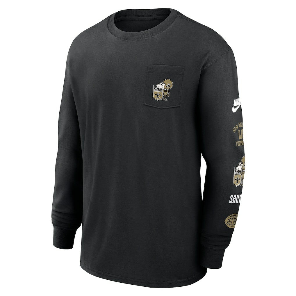 Rewind Heavy Max90 Pocket Long Sleeve T-Shirt - New Orleans Saints T-shirts