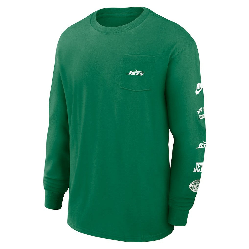 Rewind Heavy Max90 Pocket Long Sleeve T-Shirt - New York Jets T-shirts