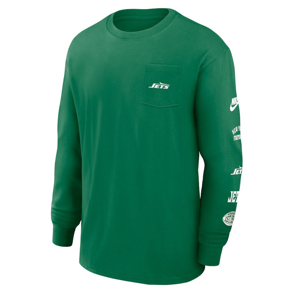 Rewind Heavy Max90 Pocket Long Sleeve T-Shirt - New York Jets T-shirts