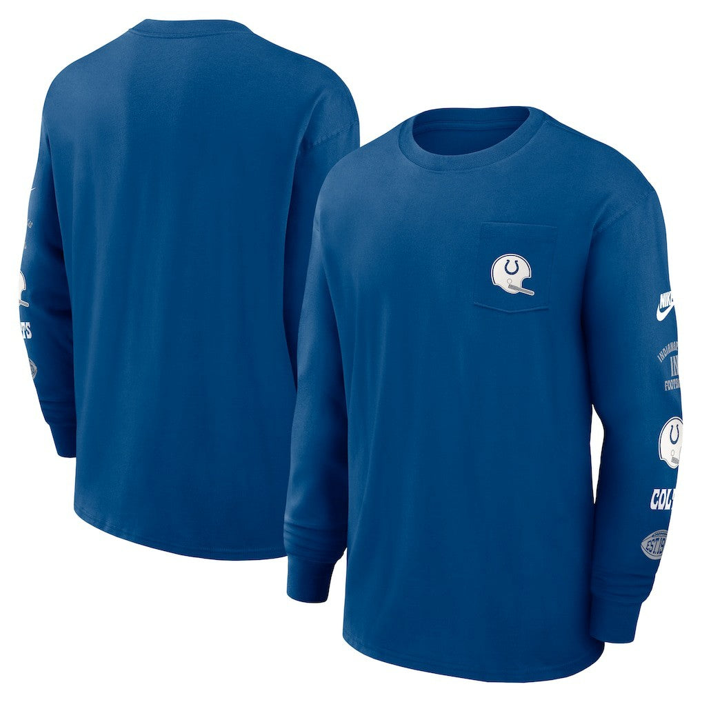 Rewind Heavy Max90 Pocket Long Sleeve T-Shirt - Indianapolis Colts T-shirts