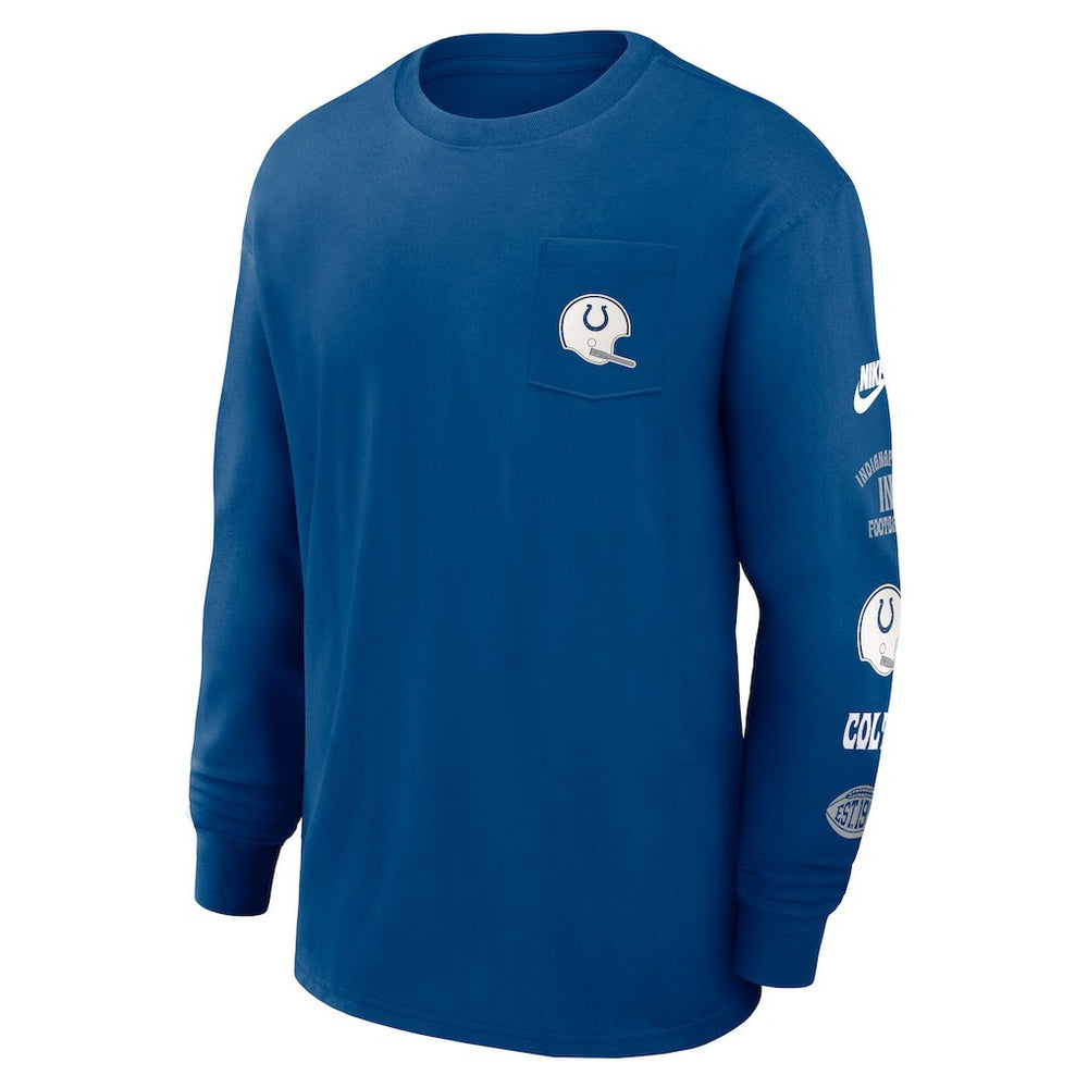 Rewind Heavy Max90 Pocket Long Sleeve T-Shirt - Indianapolis Colts T-shirts