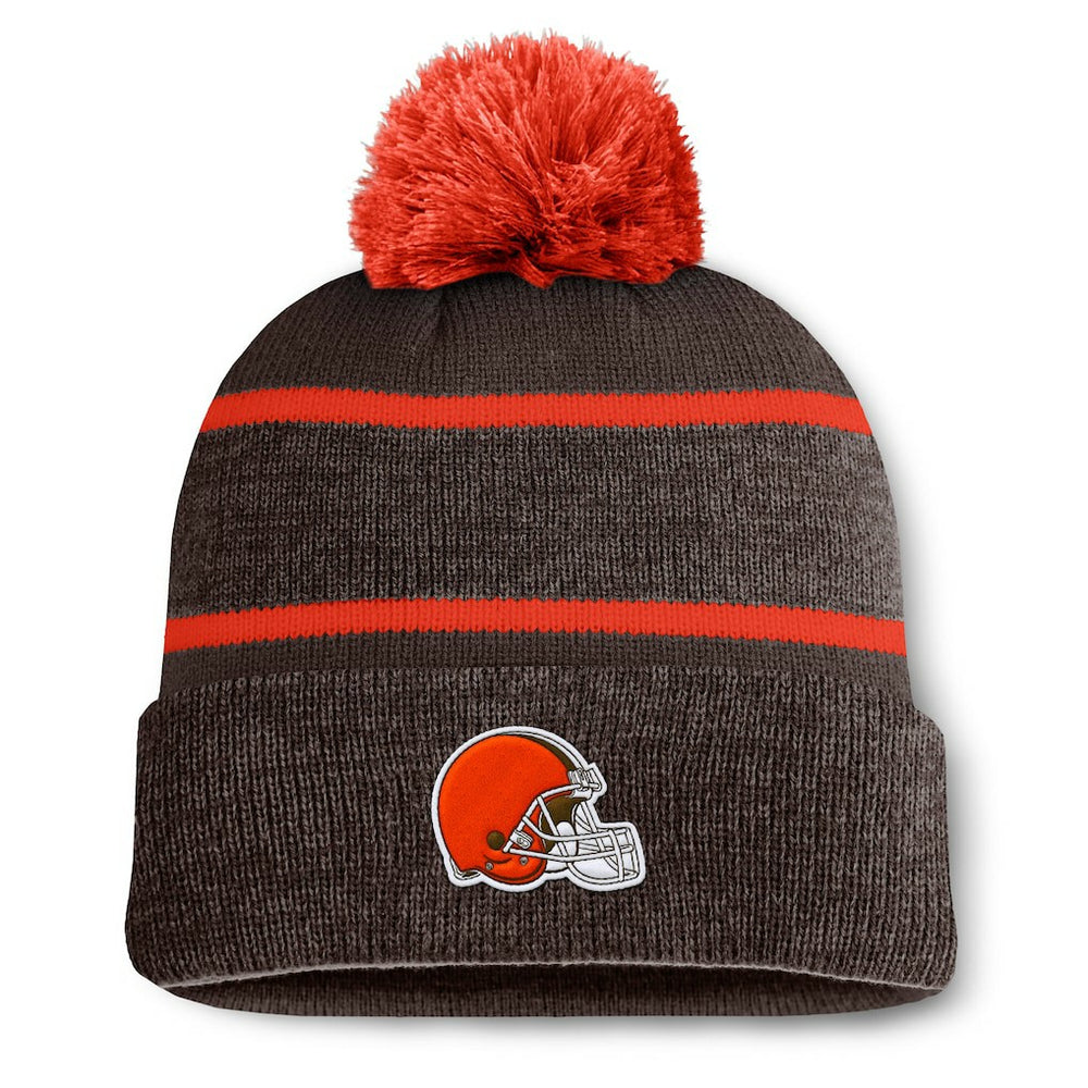 Holding Cuffed Knit Hat with Pom - Cleveland Browns Hats
