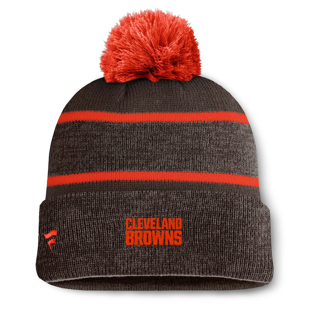 Holding Cuffed Knit Hat with Pom - Cleveland Browns Hats