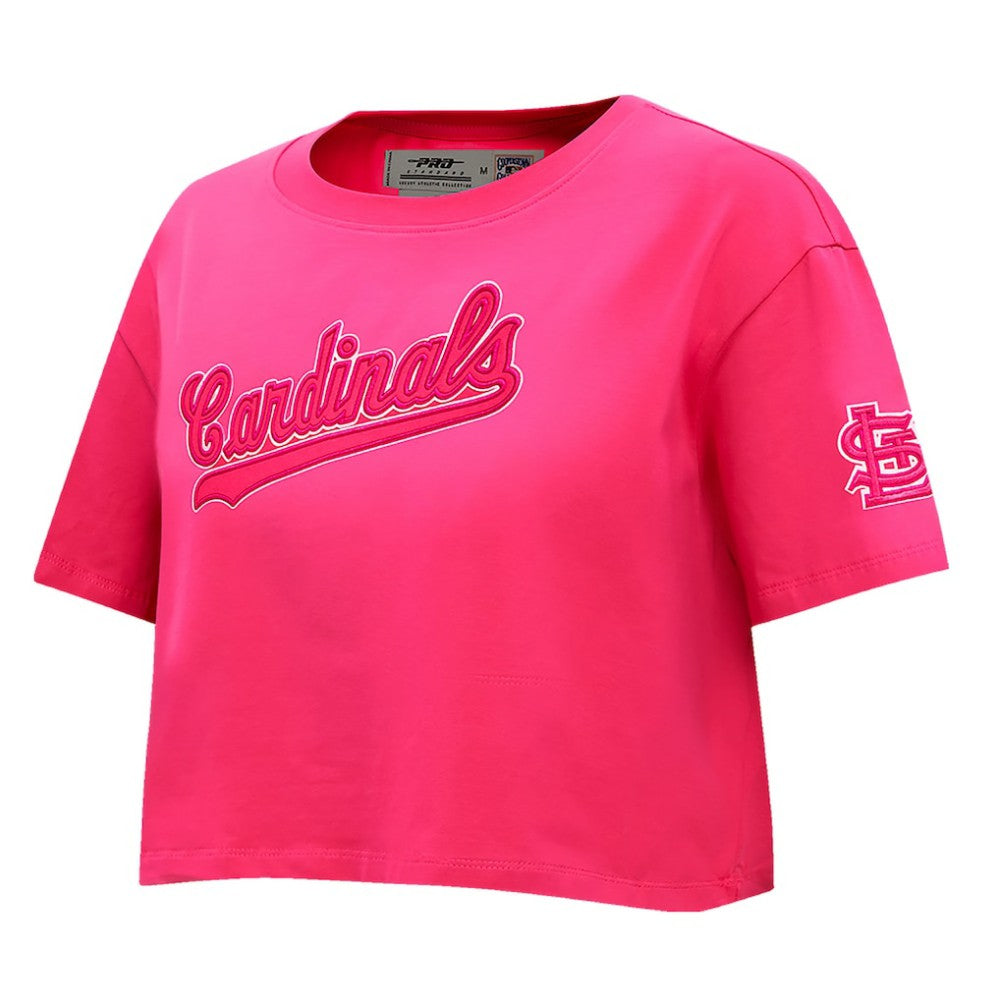 Pink St. Louis Cardinals Pro Standard Women's Triple Pink Boxy Cropped T-Shirt