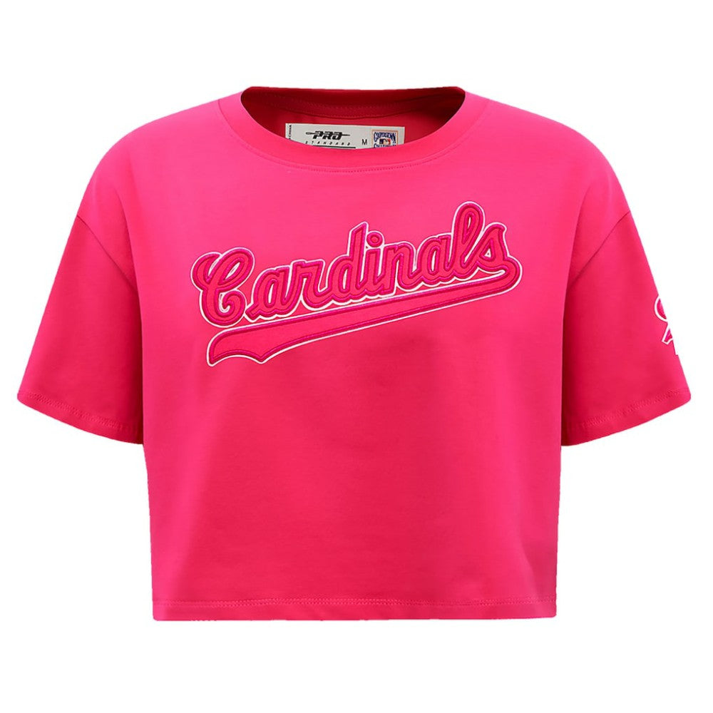 Pink St. Louis Cardinals Pro Standard Women's Triple Pink Boxy Cropped T-Shirt