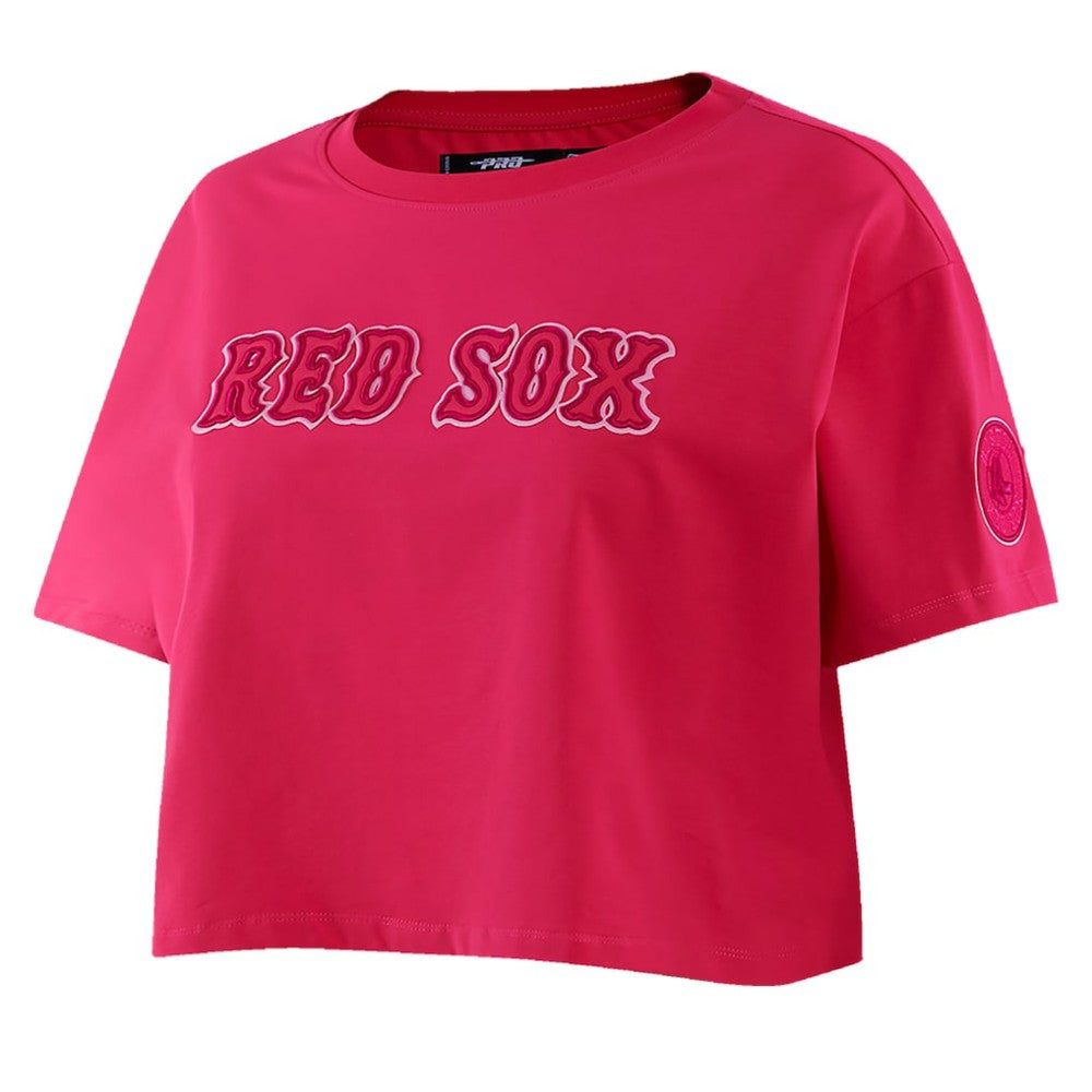 Pink Boston Red Sox Pro Standard Women's Triple Pink Boxy Cropped T-Shirt