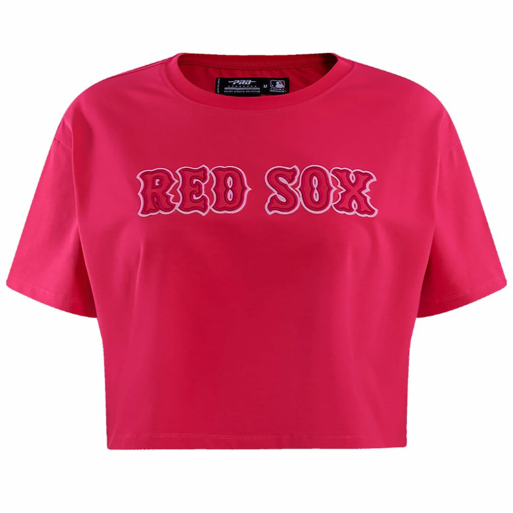 Pink Boston Red Sox Pro Standard Women's Triple Pink Boxy Cropped T-Shirt