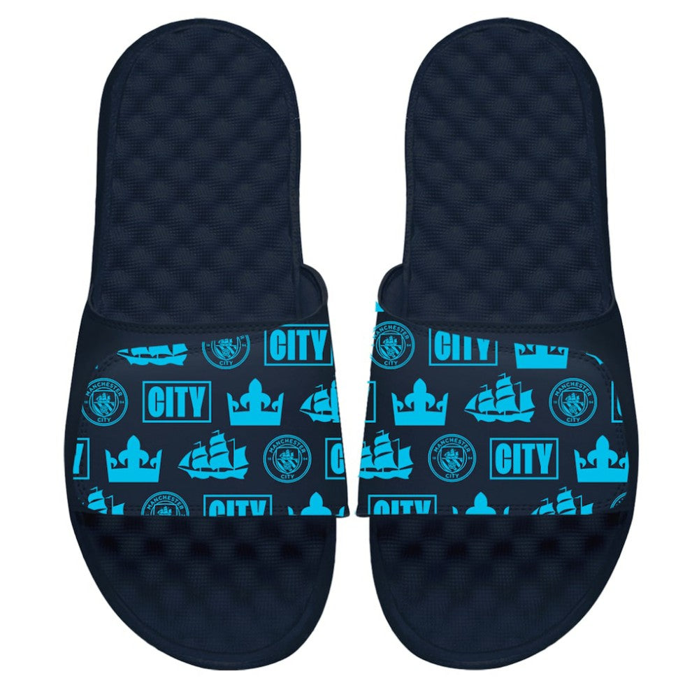 Manchester City ISlide Youth Glyph Pattern Slide Sandals