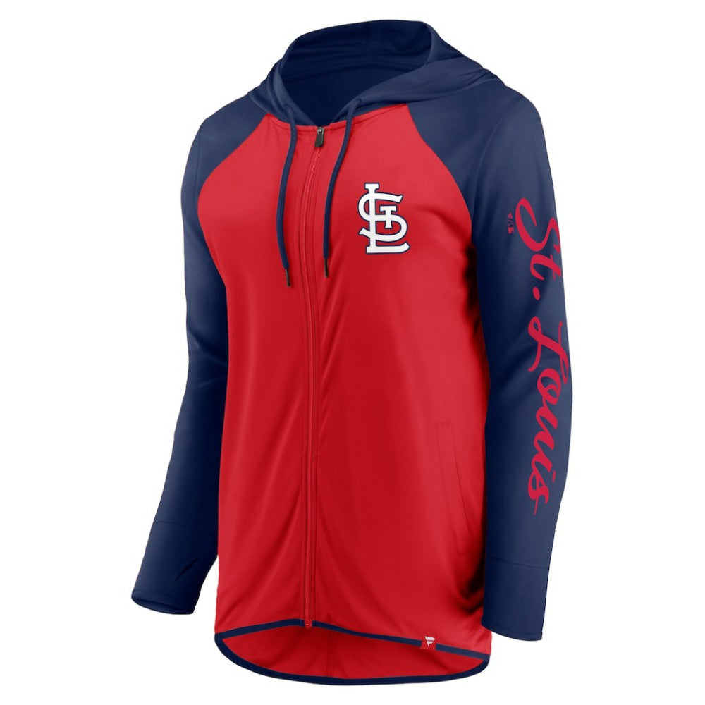 Red/Navy St. Louis Cardinals Fanatics Women's Script Sleeve Full-Zip Hoodie