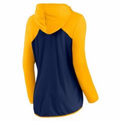 Navy/Gold Milwaukee Brewers Fanatics Women's Script Sleeve Full-Zip Hoodie